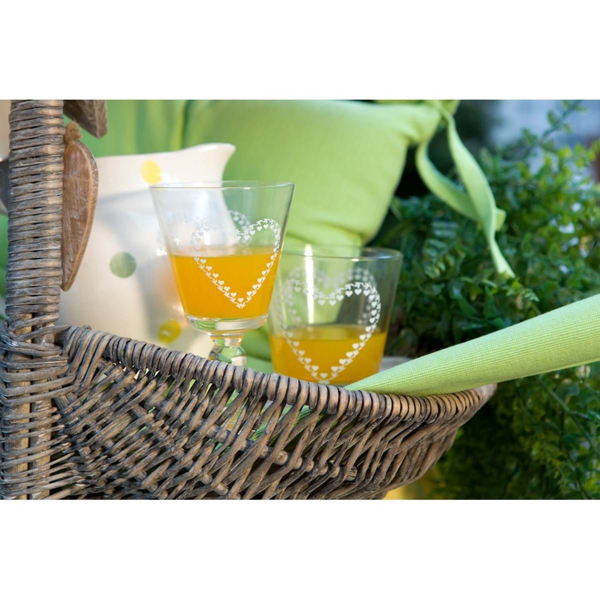 Set 6 bicchieri acqua decoro cuore